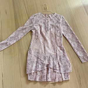 BCBGMaxAzria Lace Detail Dress in Pink and Cream
